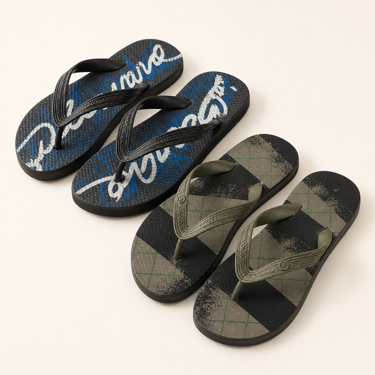 Regular slippers in two available styles for camp movement