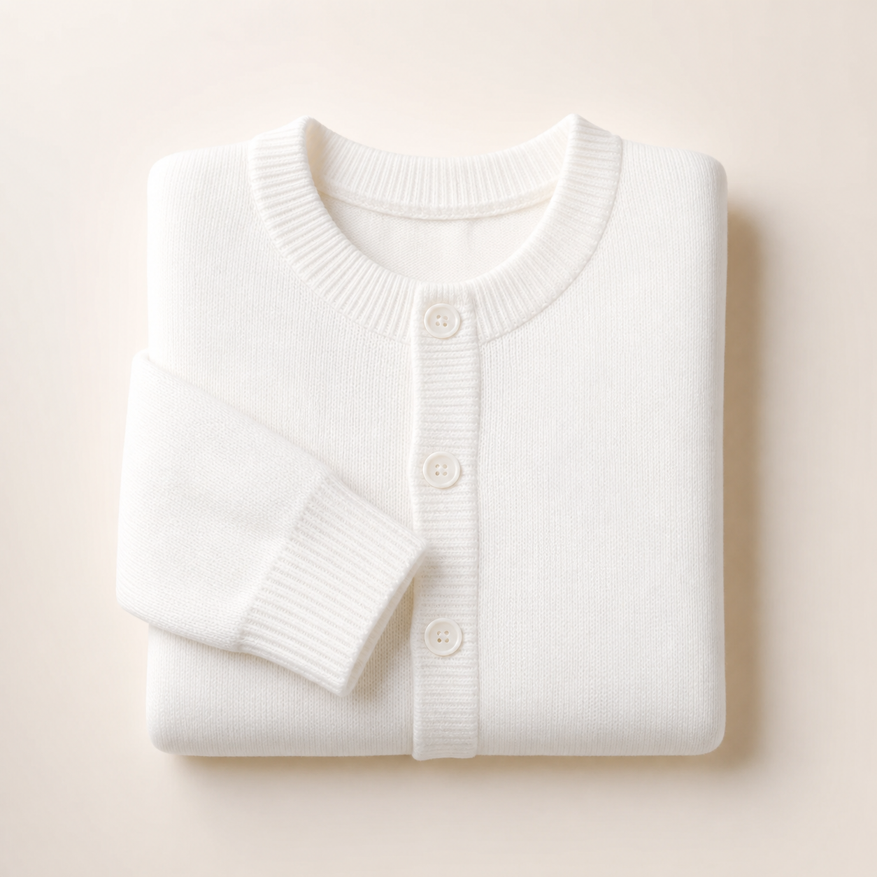 White round neck sweater cardigan for NYSC camp